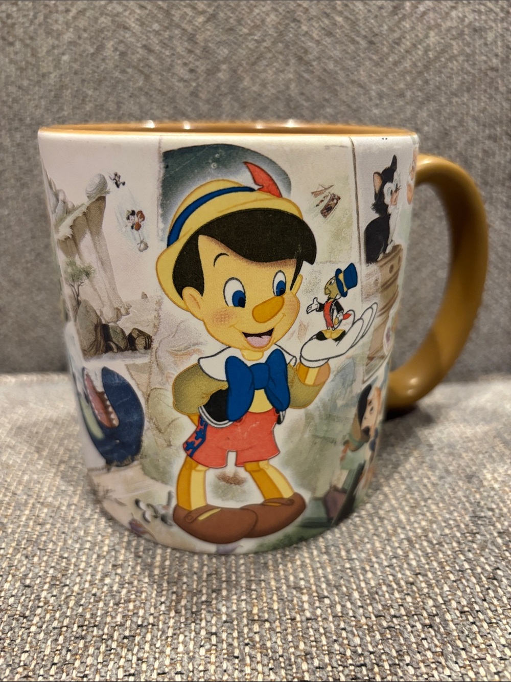 Disney Pinocchio Ceramic Mug in Yellow and Multicolor Artwork